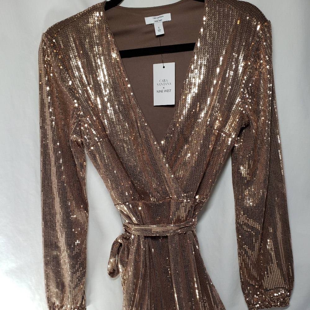 Cara Santana for Nine West "Rose Gold" Sequin dress-Size Small new with tags